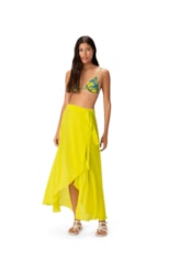 Saia Resort Transpassada Chiffon Fluor Lemom Fluor