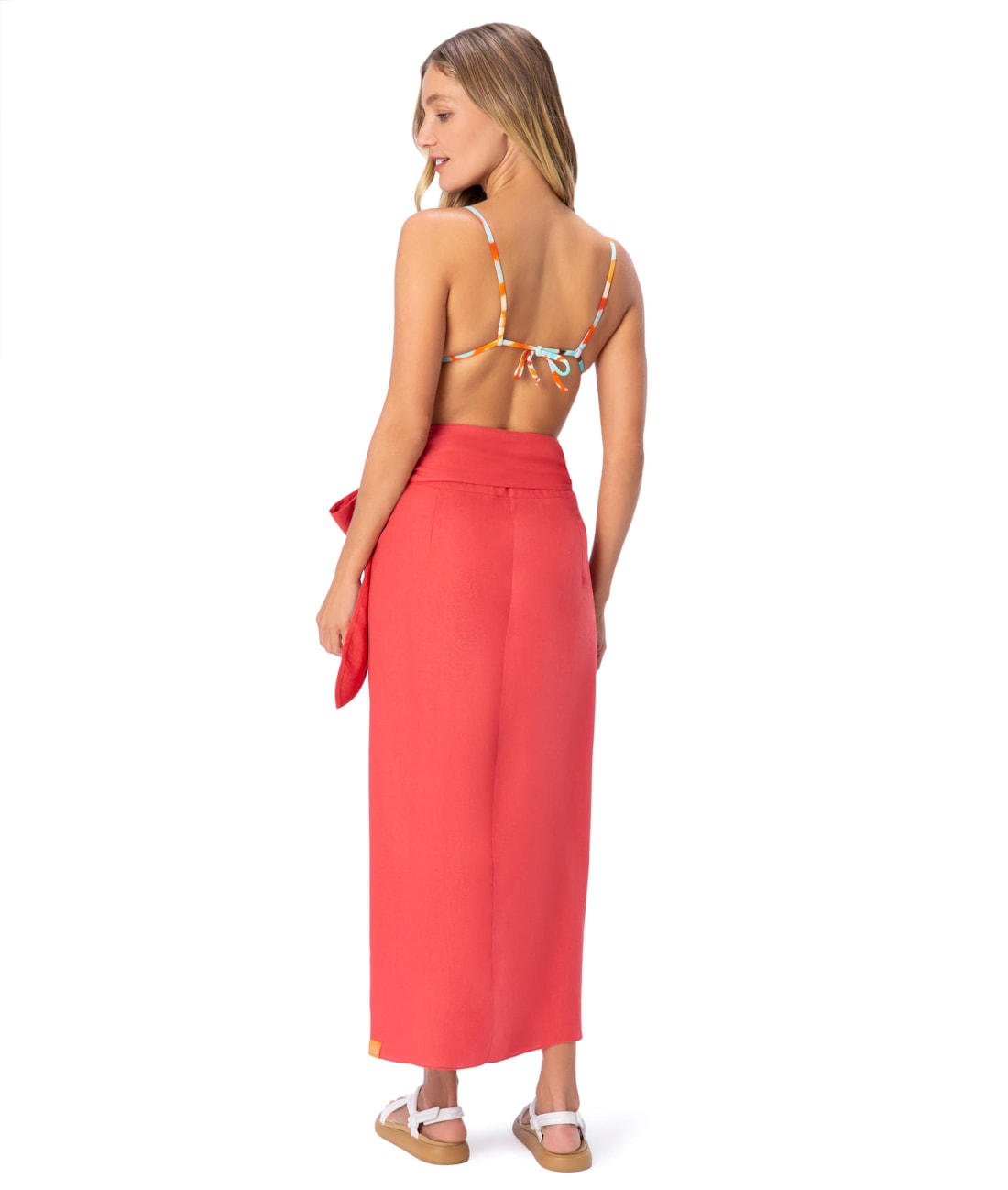 Saia Resort Transpassada Linen Gaze Coral