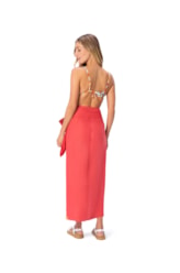 Saia Resort Transpassada Linen Gaze Coral