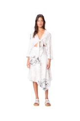 Saia Resort Transpassada Ponta Linen Blend Off White