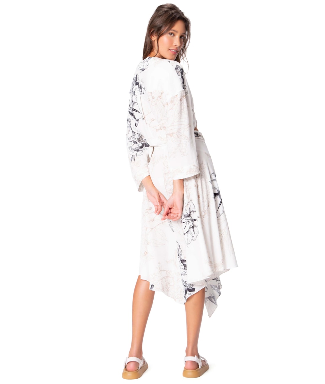 Saia Resort Transpassada Ponta Linen Blend Off White