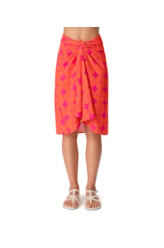 Saia Resort Transpassada Sari Bicolor Pink