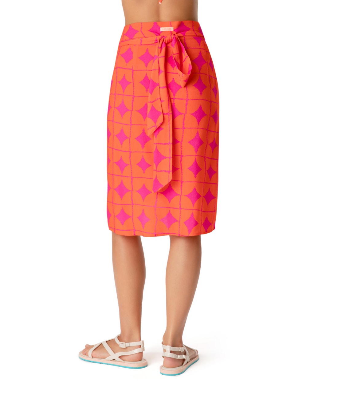 Saia Resort Transpassada Sari Bicolor Pink