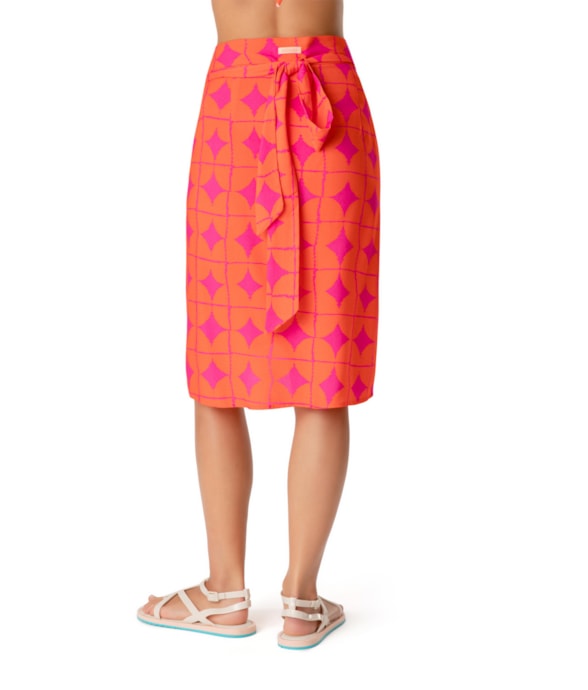 Saia Resort Transpassada Sari Bicolor Pink