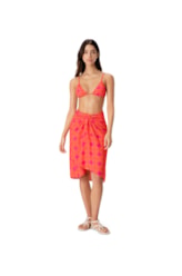Saia Resort Transpassada Sari Bicolor Pink