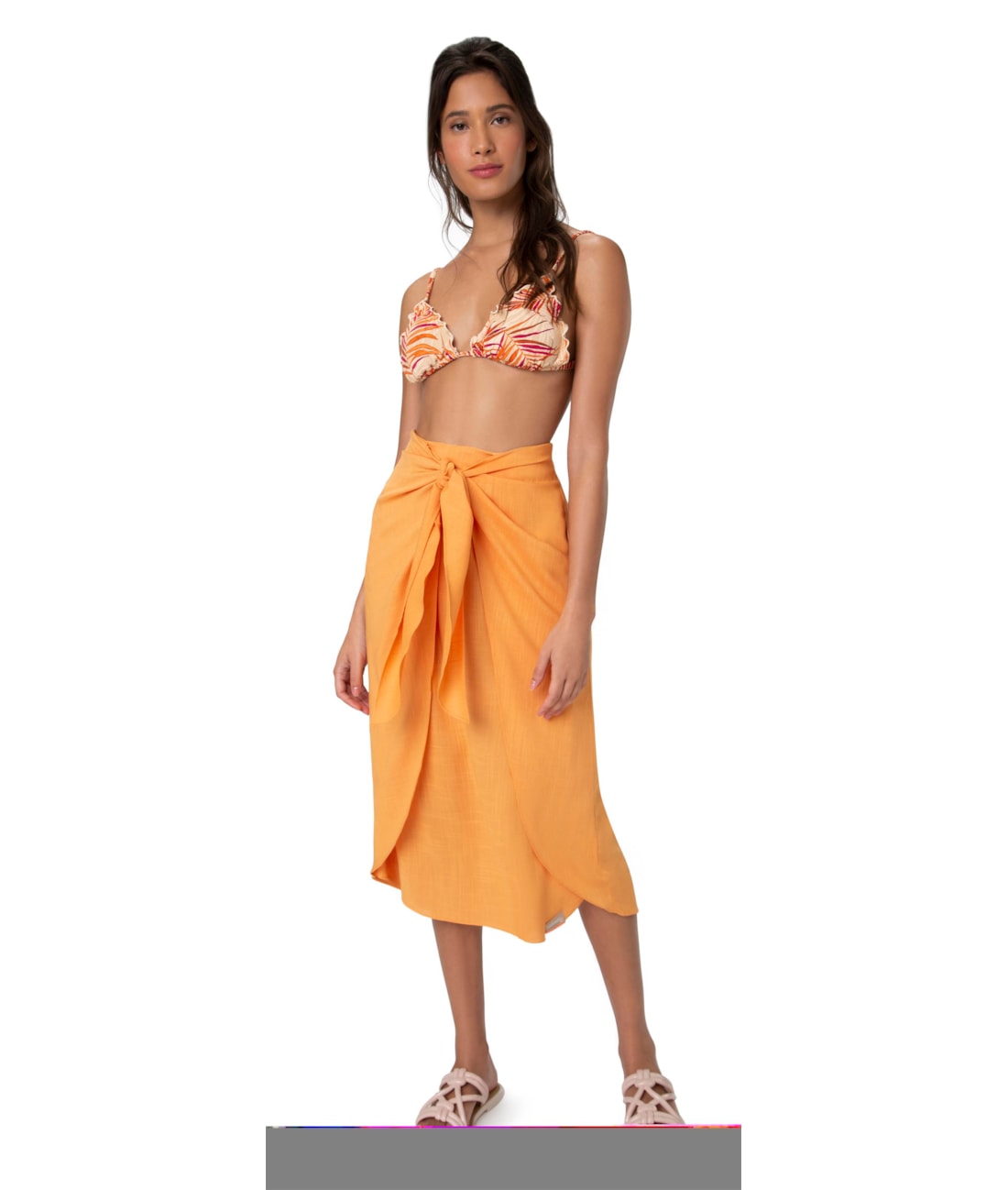 Saia Resort Visco Slub Laranja