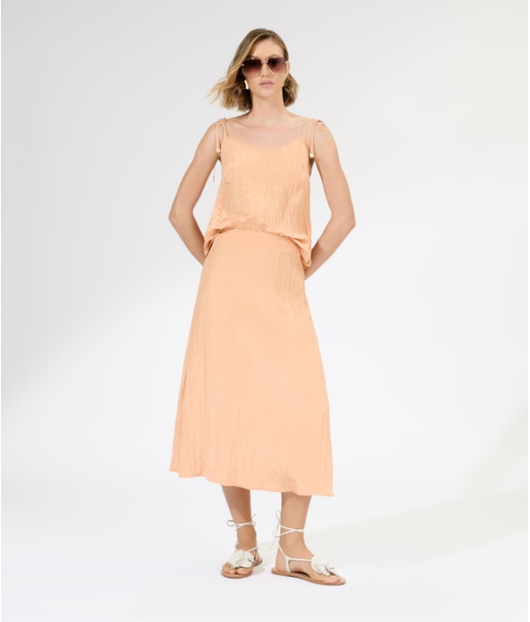 Saia Sereia Satin Waves Laranja