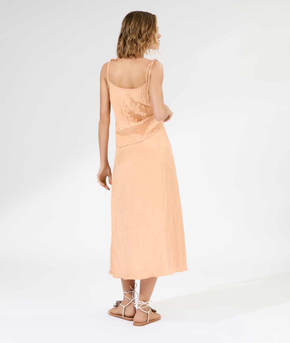 Saia Sereia Satin Waves Laranja