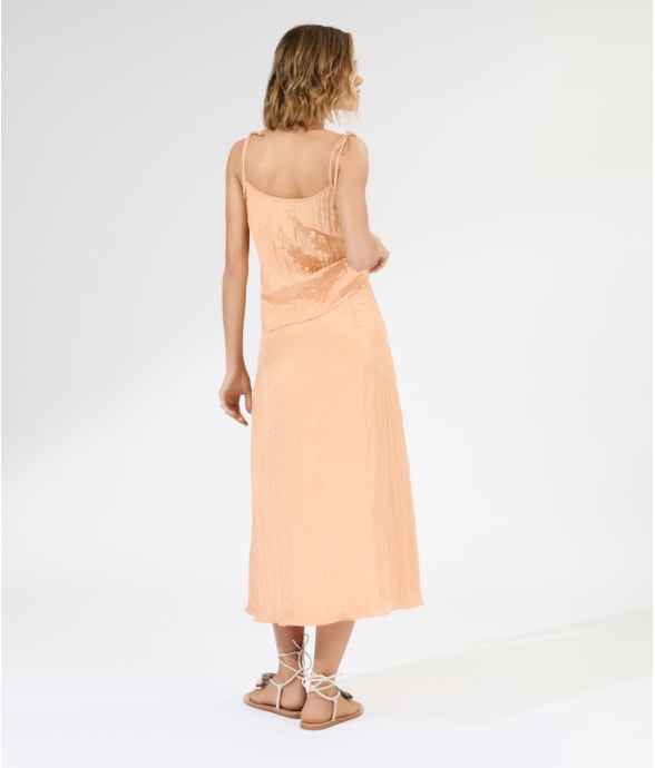 Saia Sereia Satin Waves Laranja