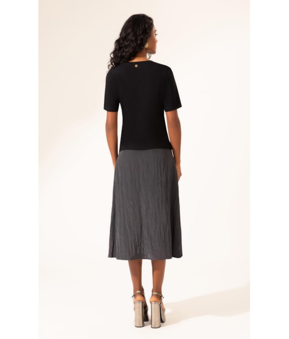 Saia Sereia Satin Waves Preto