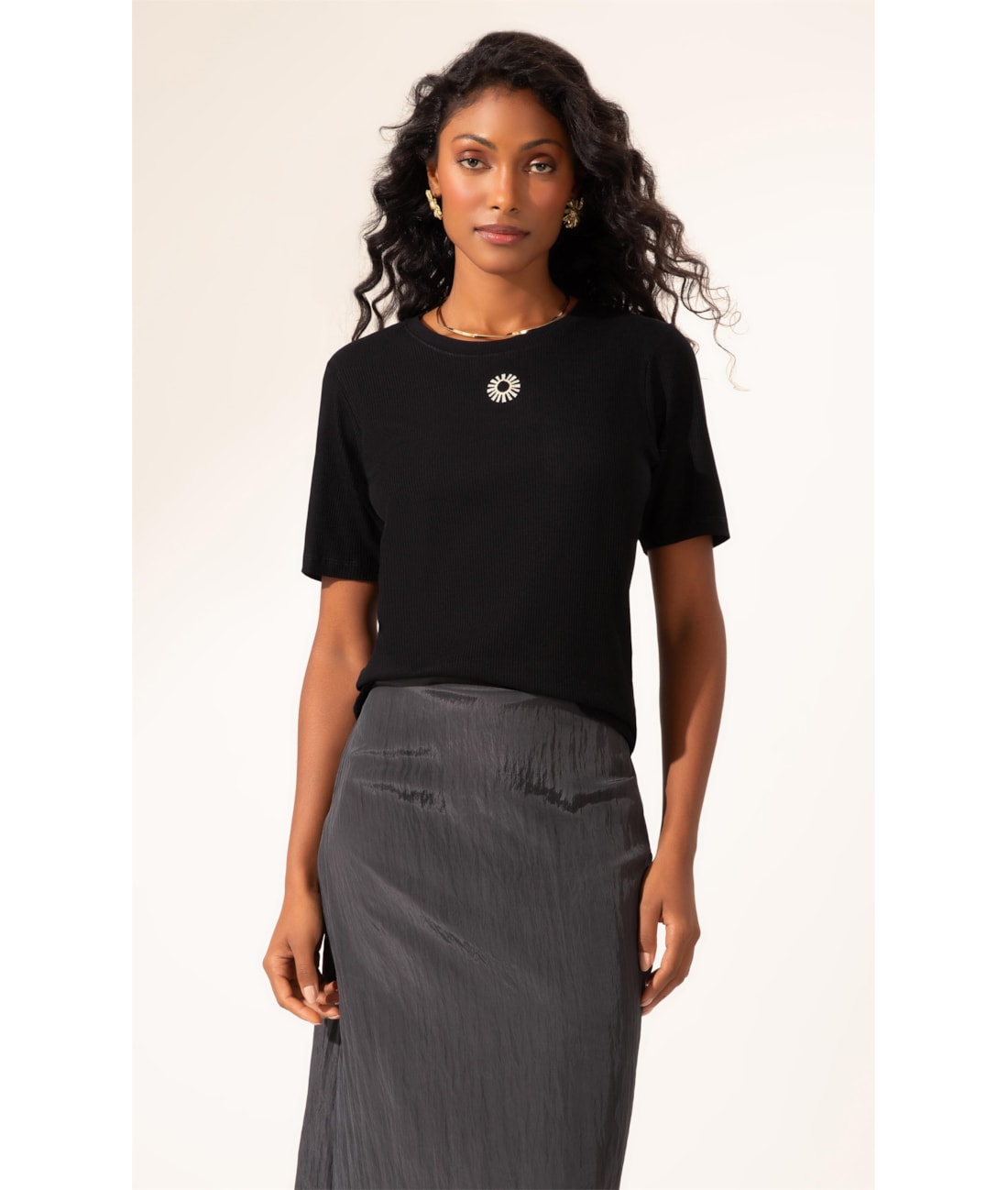 Saia Sereia Satin Waves Preto