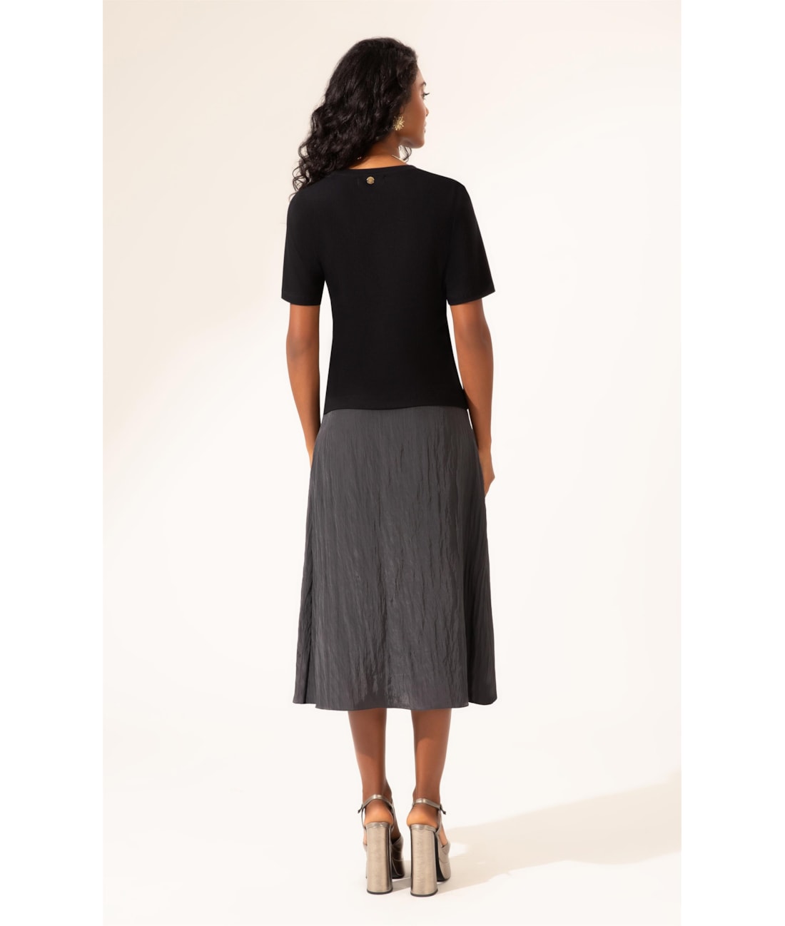Saia Sereia Satin Waves Preto