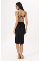 Saia Torção Tule Liso Preto