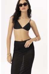 Saia Torção Tule Liso Preto