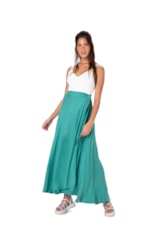 Saia Transpassada Modal Twill Verde Maçã