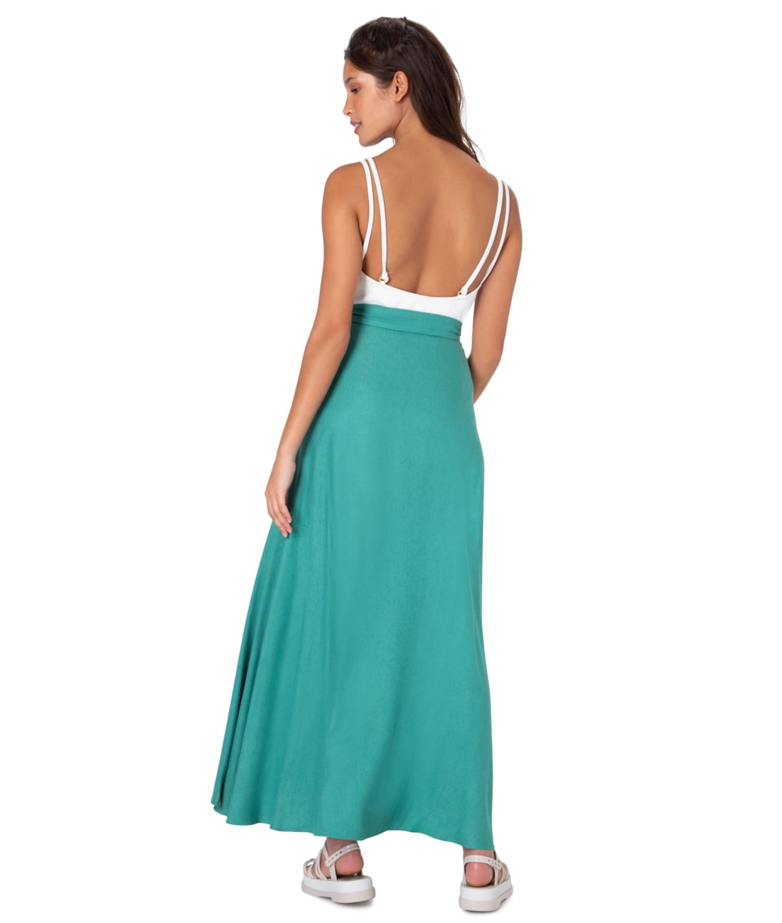 Saia Transpassada Modal Twill Verde Maçã