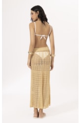 Saia Tricot Lace Amarelo Manteiga