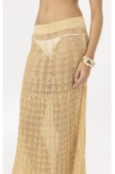 Saia Tricot Lace Amarelo Manteiga