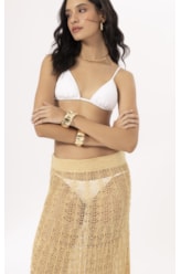 Saia Tricot Lace Amarelo Manteiga