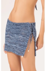 Saia Tricot Multi Color Azul Bic