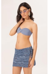 Saia Tricot Multi Color Azul Bic