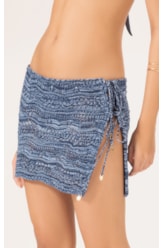 Saia Tricot Multi Color Azul Bic
