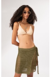Saia Tricot Rendado Monaco Verde Oliva
