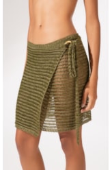 Saia Tricot Rendado Monaco Verde Oliva