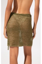Saia Tricot Rendado Monaco Verde Oliva