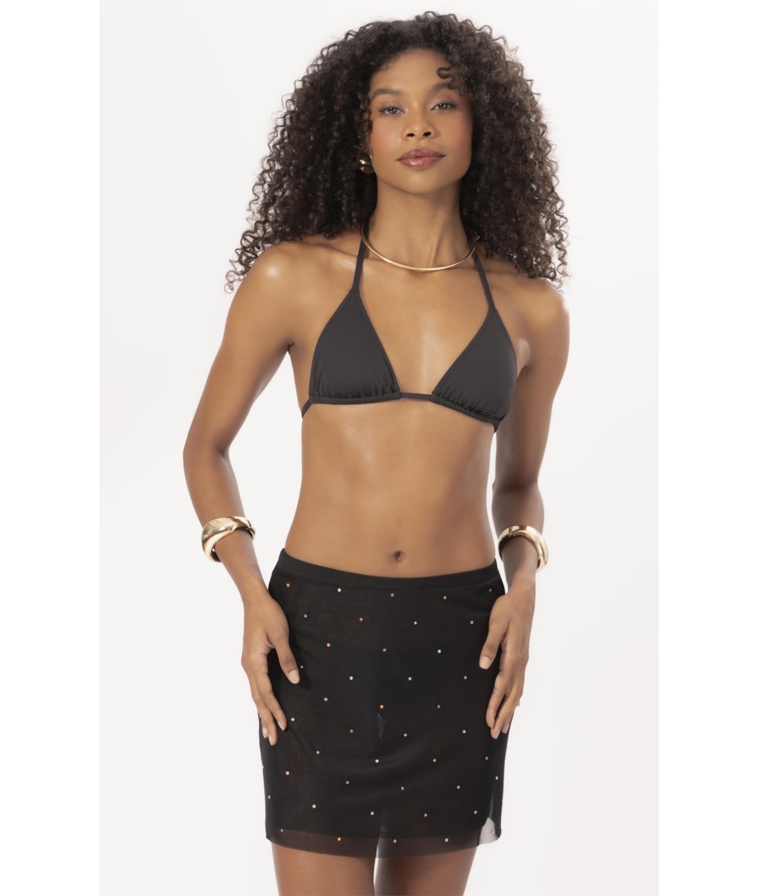 Saia Tule Crystals By Swarovski Celebrate Preto