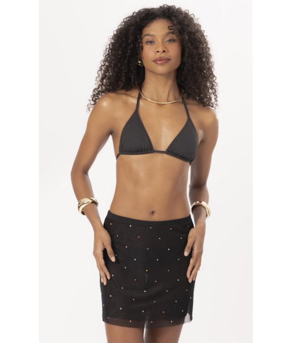 Saia Tule Crystals By Swarovski Celebrate Preto