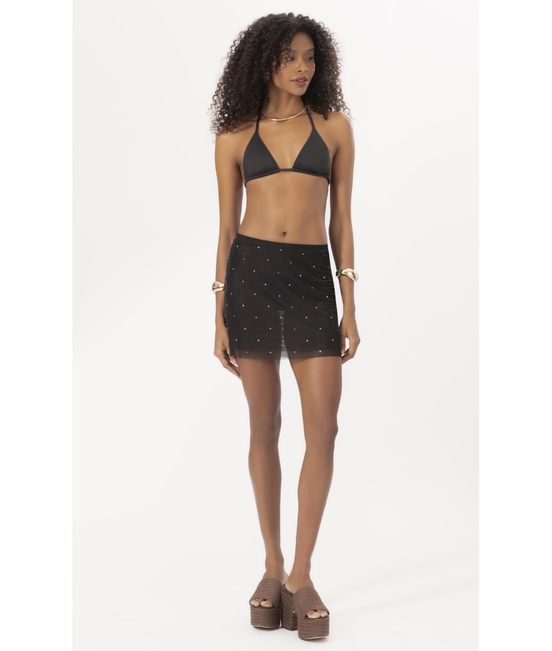 Saia Tule Crystals By Swarovski Celebrate Preto