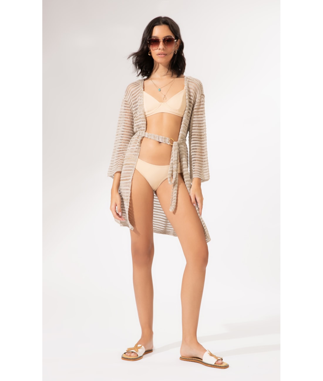 Saída Curta Tricot Gold Areia