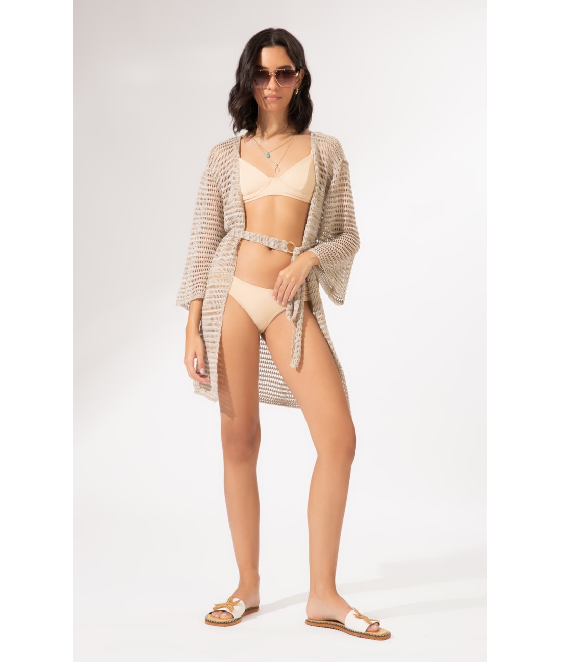 Saída Curta Tricot Gold Areia
