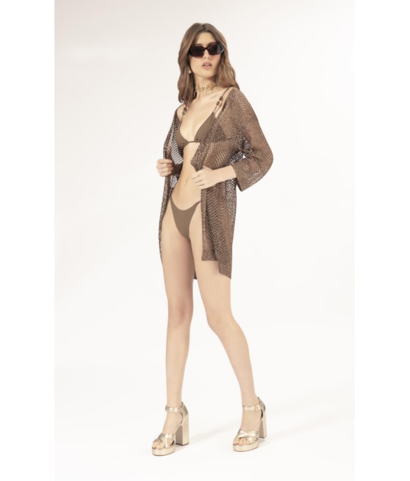 Saída Curta Tricot Lurex Cafe