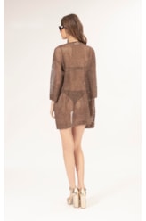 Saída Curta Tricot Lurex Cafe