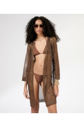 Saída Curta Tricot Lurex Caramelo
