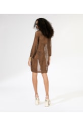 Saída Curta Tricot Lurex Caramelo