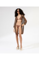 Saída Curta Tricot Lurex Caramelo