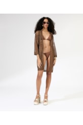 Saída Curta Tricot Lurex Caramelo