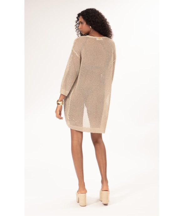 Saída Curta Tricot Lurex Dourado