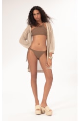 Saída Curta Tricot Lurex Dourado