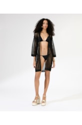 Saida Curta Tricot Lurex Preto