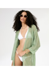 Saída Curta Tricot Lurex Verde Claro