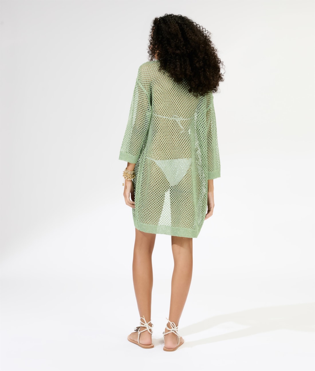Saída Curta Tricot Lurex Verde Claro