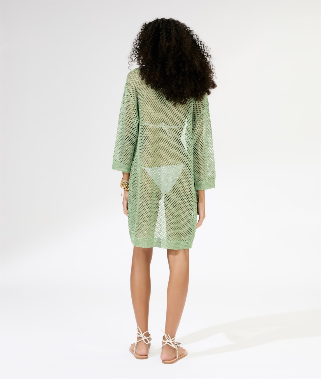 Saída Curta Tricot Lurex Verde Claro