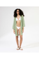 Saída Curta Tricot Lurex Verde Claro