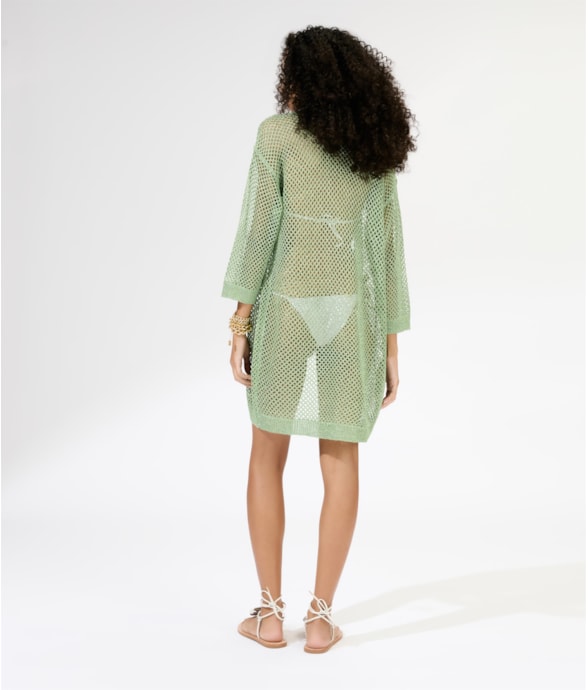 Saída Curta Tricot Lurex Verde Claro