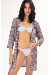 Saida Curto Tricot Multicolor Azul Bic