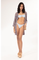 Saida Curto Tricot Multicolor Azul Bic